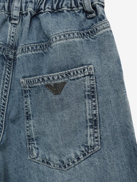 Денім світло-синій джинси Emporio Armani з бавовни: фото 2 - Invogue