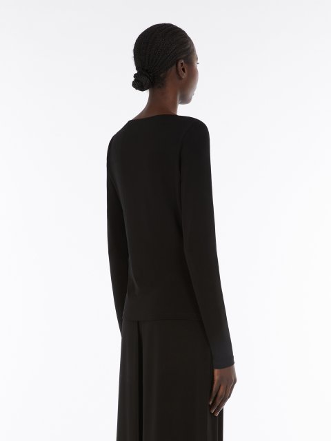 Чорна блуза Max Mara з еластичної віскози: фото 3 - Invogue