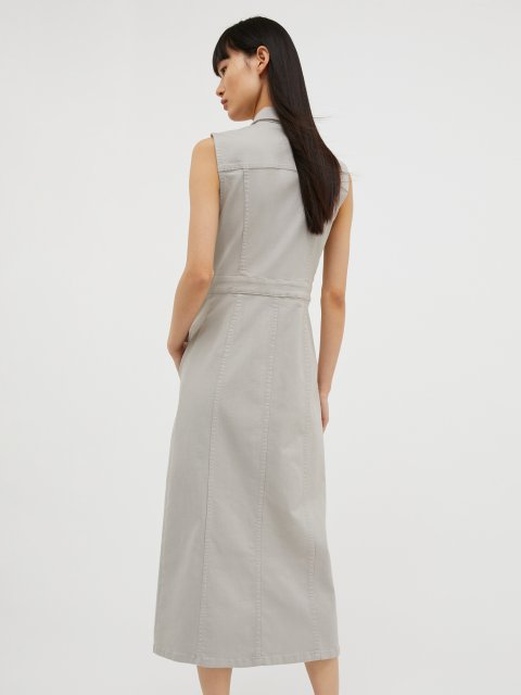 Світло-сіра сукня-сорочка Max&Co бавовняна: фото 2 - Invogue