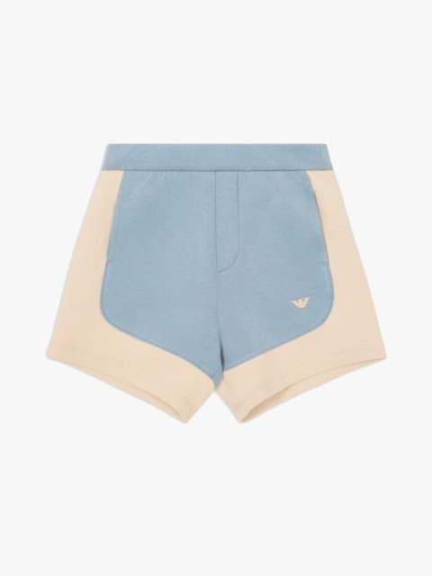 Блакитні шорти EMPORIO ARMANI KIDS з контрастними вставками: фото - Invogue