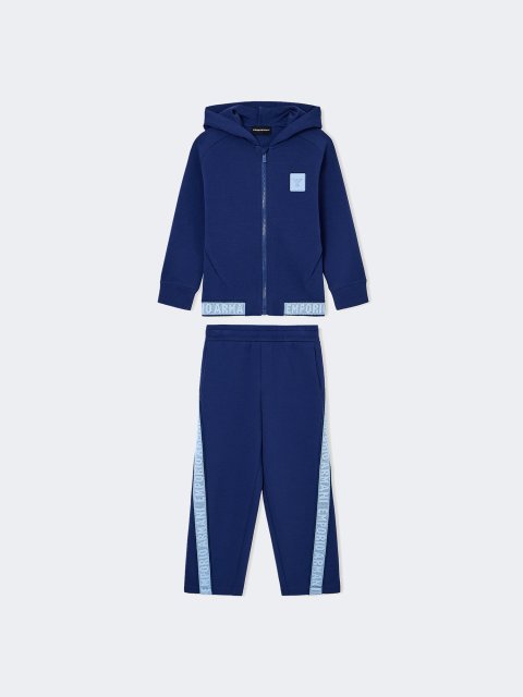 Спортивний костюм із подвійного трикотажу з логотипом Emporio Armani Kids темно-синій: фото - Invogue