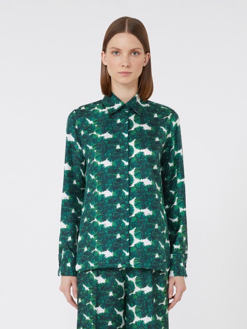 Зелена сорочка MAX MARA з шовку: фото 2 - Invogue