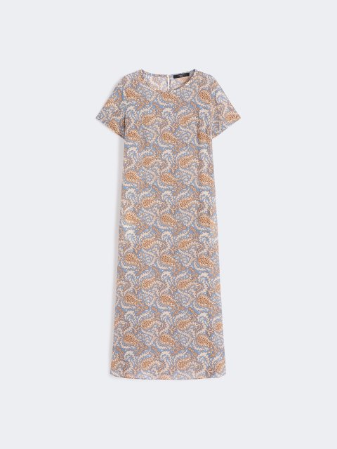 Блакитна сукня з принтом Weekend Max Mara з шовку: фото - Invogue