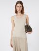 Бежевий топ WEEKEND MAX MARA з еластичної віскозної пряжі: фото 4 - Invogue