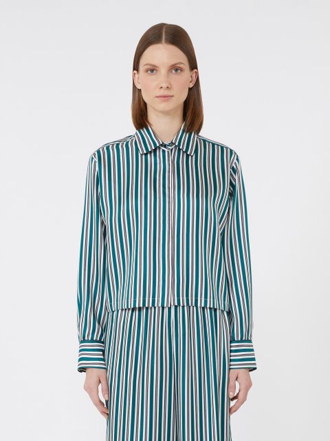 Темно-зелена сорочка MAX MARA у смужку: фото 2 - Invogue