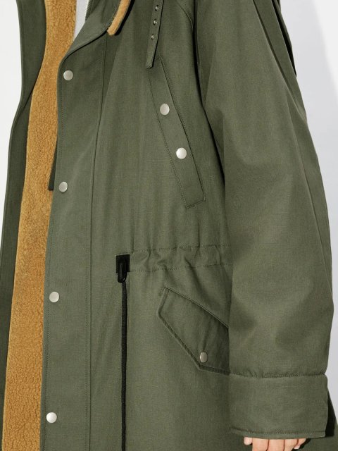 Зимняя парка цвета хаки KENZO прямого кроя: фото 3 - Invogue