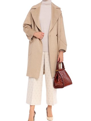 Бежевые брюки MAX MARA: фото 3 - Invogue