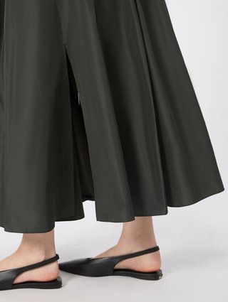Темно-зеленая плиссированная юбка Max Mara из тафты: фото 4 - Invogue