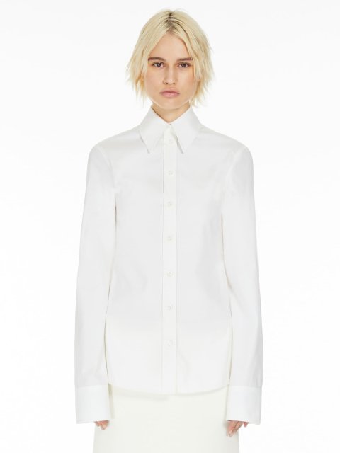 Біла сорочка SPORTMAX з довгими рукавами: фото 1 - Invogue