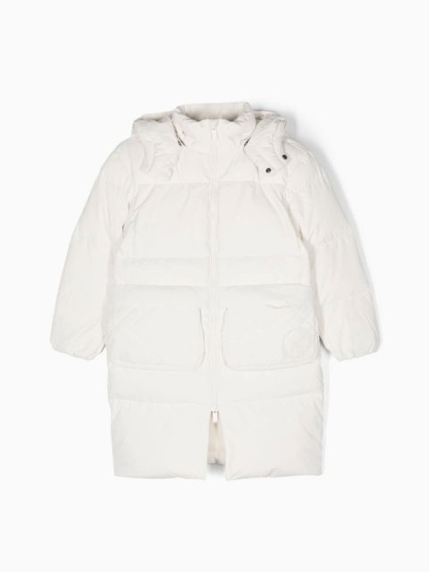 Біла куртка EMPORIO ARMANI з капюшоном: фото - Invogue