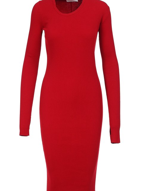 Красное платье HELMUT LANG: фото 2 - Invogue