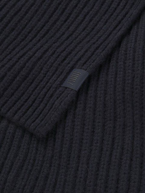 Тёмно-синий шарф BOSS из шерсти и кашемира: фото 3 - Invogue