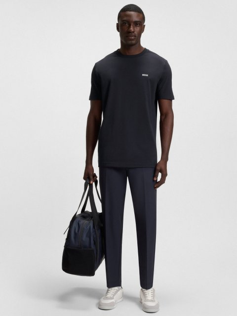 Темно-синяя футболка BOSS из хлопка: фото 1 - Invogue