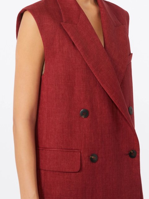 Червоний жилет Max Mara з чистого льону: фото 4 - Invogue