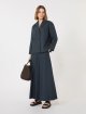 Темно-синя сорочка Max Mara у стилі сафарі з бавовни: фото 1 - Invogue