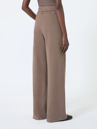 Коричневі штани Max Mara з бавовни та шовку: фото 3 - Invogue