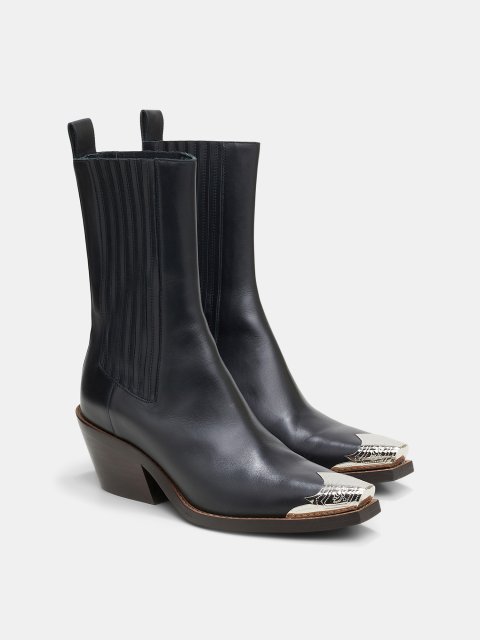 Черные ботинки Dorothee Schumacher с металлическим носком: фото 2 - Invogue