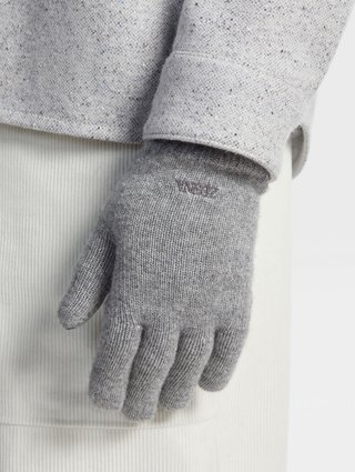 Серые перчатки ZEGNA из кашемира Oasi: фото 1 - Invogue