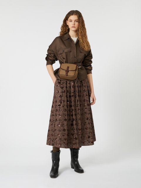 Шоколадна сорочка WEEKEND MAX MARA укорочена: фото 1 - Invogue