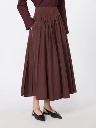 Бордова плісирована спідниця Max Mara з тафти: фото 2 - Invogue
