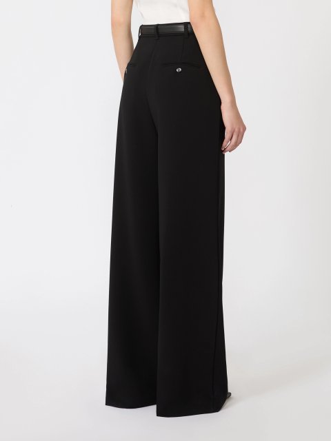 Черные брюки MAX MARA широкого кроя: фото 3 - Invogue