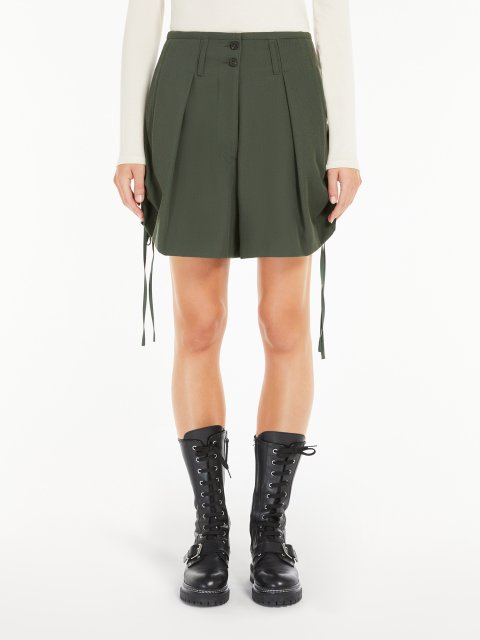 Шорти-бермуди Weekend із суміші вовни кольору хакі: фото 1 - Invogue