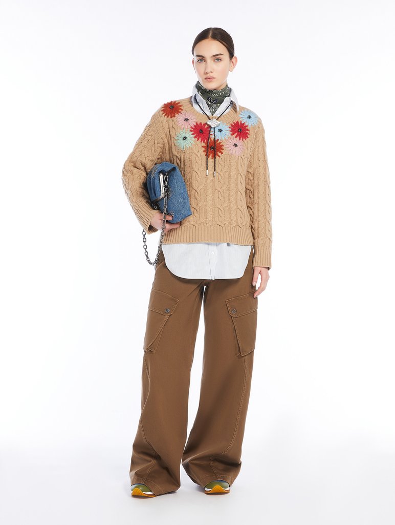 Коричневі брюки WEEKEND MAX MARA карго: фото 3 - Invogue