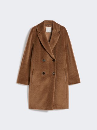 Коричневе пальто MAX MARA з альпаки та вовни: фото - Invogue