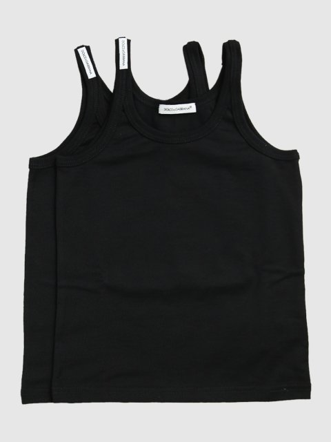 Чёрная майка DOLCE&GABBANA KIDS: фото - Invogue