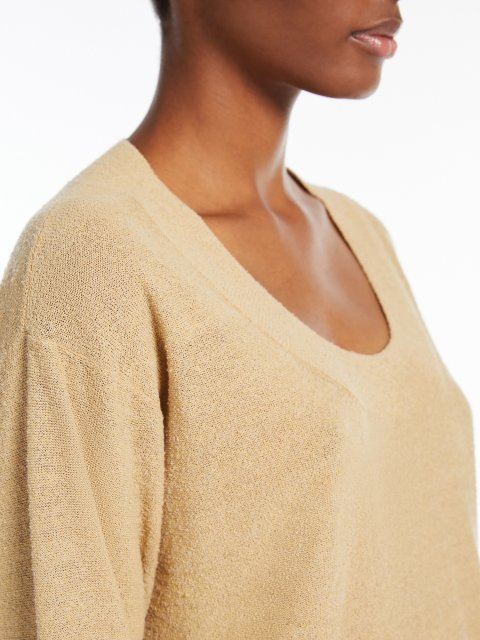 Золотий светр Max Mara з льону та шовку: фото 4 - Invogue