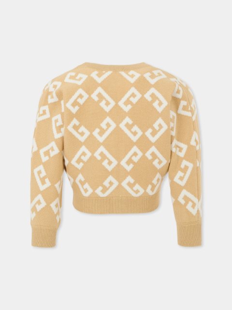 Бежева кофта GIVENCHY KIDS з бавовни: фото 2 - Invogue