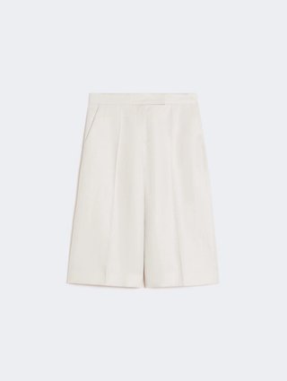 Бежевые бермуды Max Mara из чистого льна: фото - Invogue