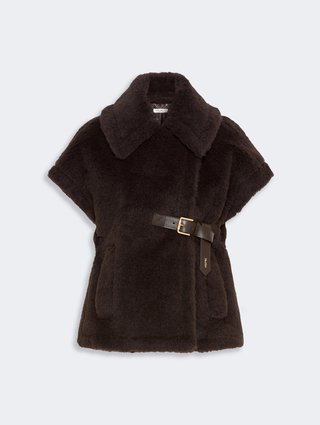 Коричневый кейп Max Mara из альпаки и шерсти: фото - Invogue