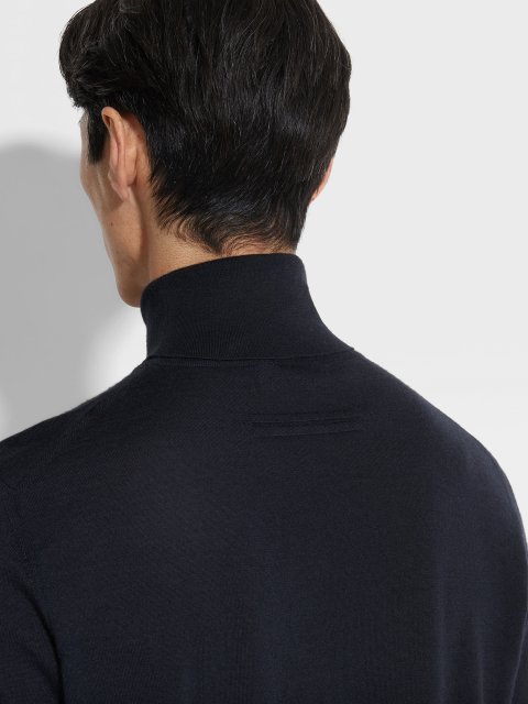 Темно-синій светр ZEGNA з кашеміру та шовку: фото 4 - Invogue