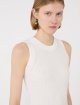 Біла майка Sportmax з бавовни у рубчик: фото 4 - Invogue