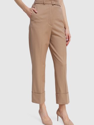Бежевые брюки Sportmax: фото 3 - Invogue