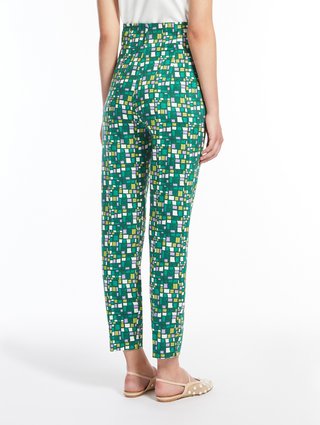 Зелені брюки  Weekend Max Mara з принтом: фото 3 - Invogue