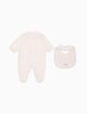 Рожевий комбінезон, слинявчик EMPORIO ARMANI KIDS з бавовни: фото 2 - Invogue