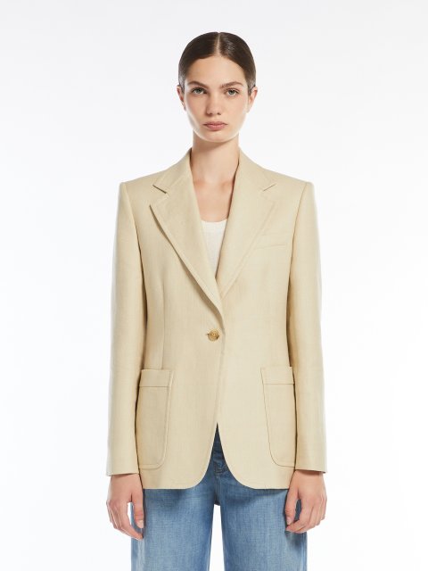 Пісочний жакет Weekend Max Mara з бавовни та льону: фото 2 - Invogue