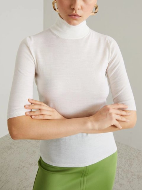 Молочный свитер MAX MARA: фото 3 - Invogue