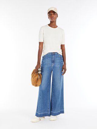 Кремова футболка WEEKEND MAX MARA з шовку та бавовни: фото 1 - Invogue