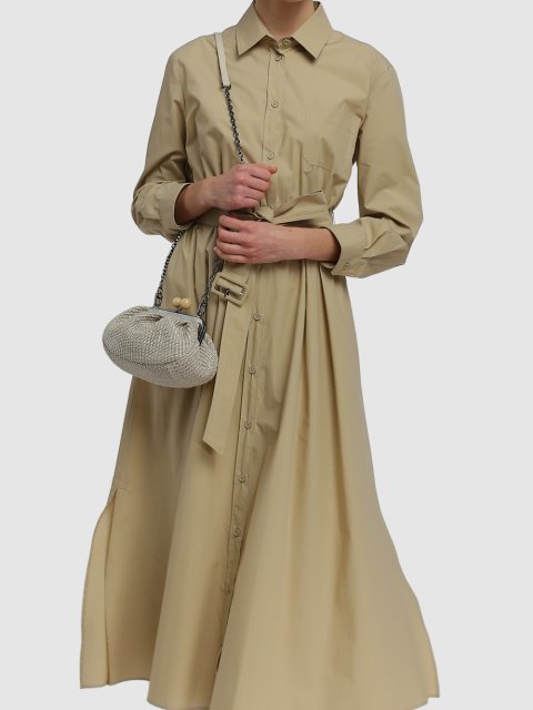 Кремовое платье WEEKEND MAX MARA: фото 3 - Invogue