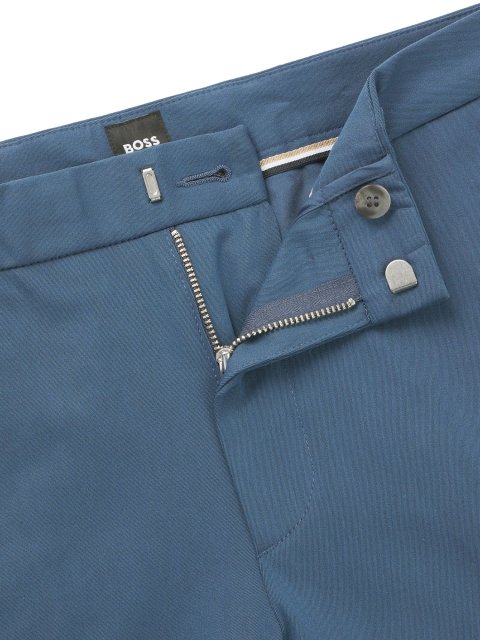 Сині брюки BOSS крою slim: фото 5 - Invogue