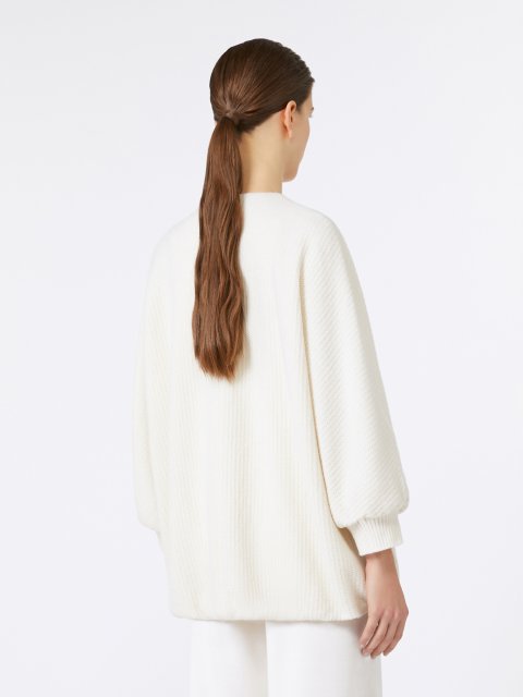 Біла в'язана куртка MAX MARA з вовни та кашеміру: фото 3 - Invogue