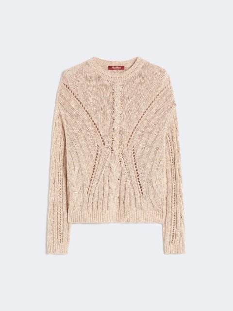 Бежевий светр MAX MARA з бавовни та люрексу: фото - Invogue