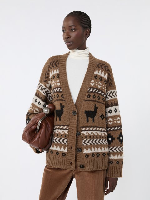 Коричневий кардиган WEEKEND MAX MARA з альпаки та вовни: фото 4 - Invogue