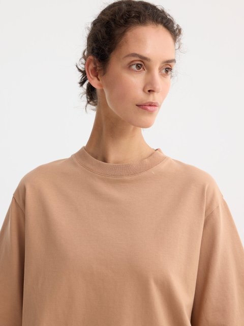 Бежева футболка Róhe з бавовни: фото 4 - Invogue