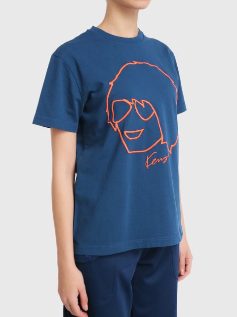 Синяя футболка KENZO: фото 2 - Invogue