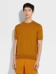 Светр кольору охри ZEGNA з коротким рукавом: фото 2 - Invogue
