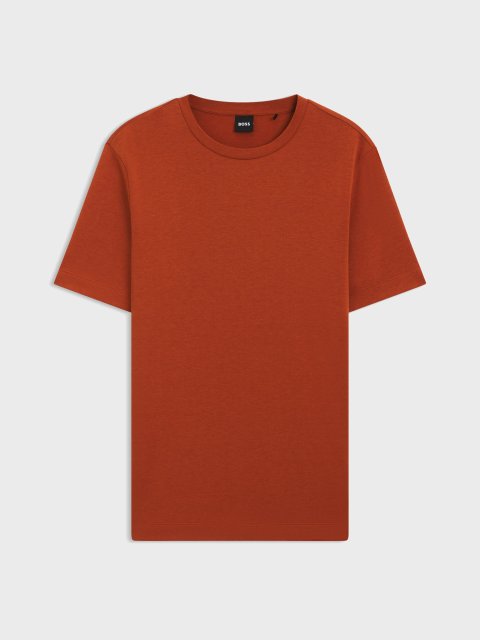 Оранжевая футболка BOSS из хлопка: фото - Invogue